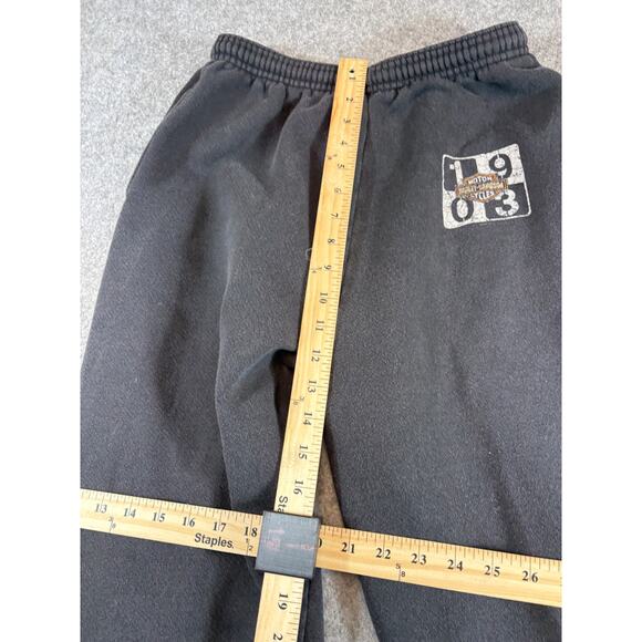 Vintage 90s Harley Davidson Jogger Pants Mens 25 Black Pull On Casual Loungewear - Picture 3 of 7
